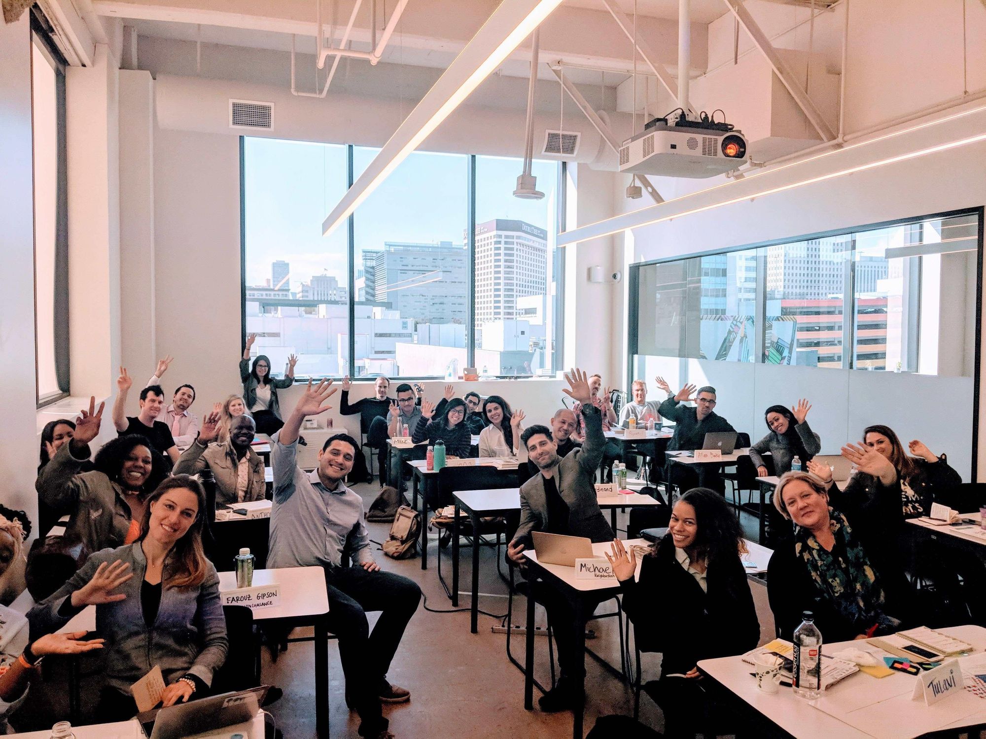 A cohort from the Grid110 startup bootcamp.