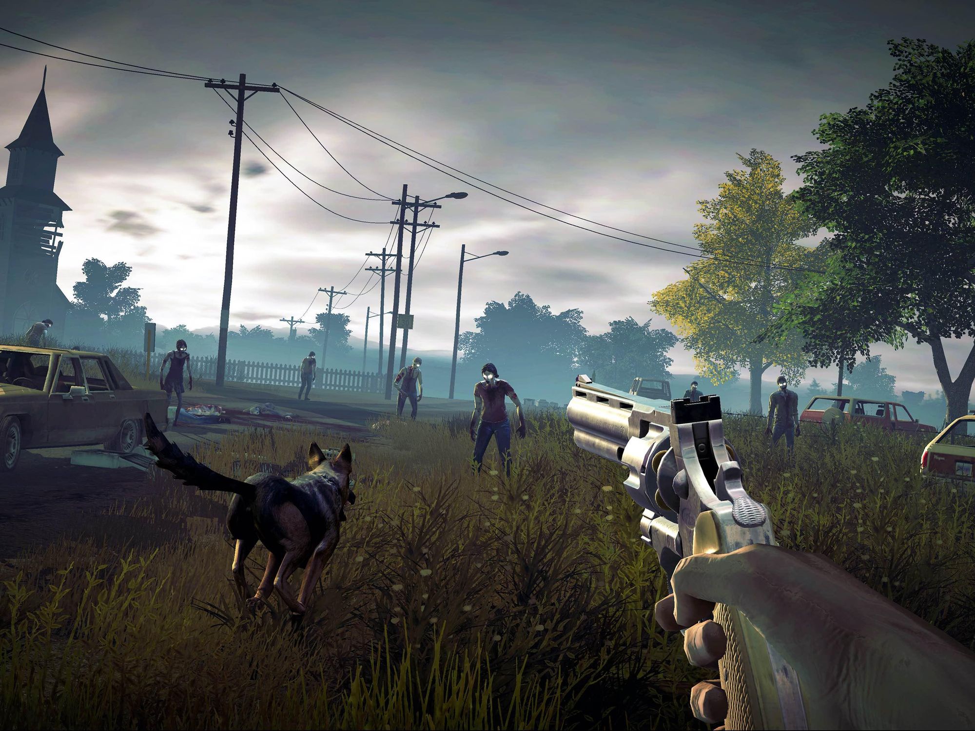 A still from Netflix's new zombie first-person shooter called “Into The Dead 2: Unleashed."