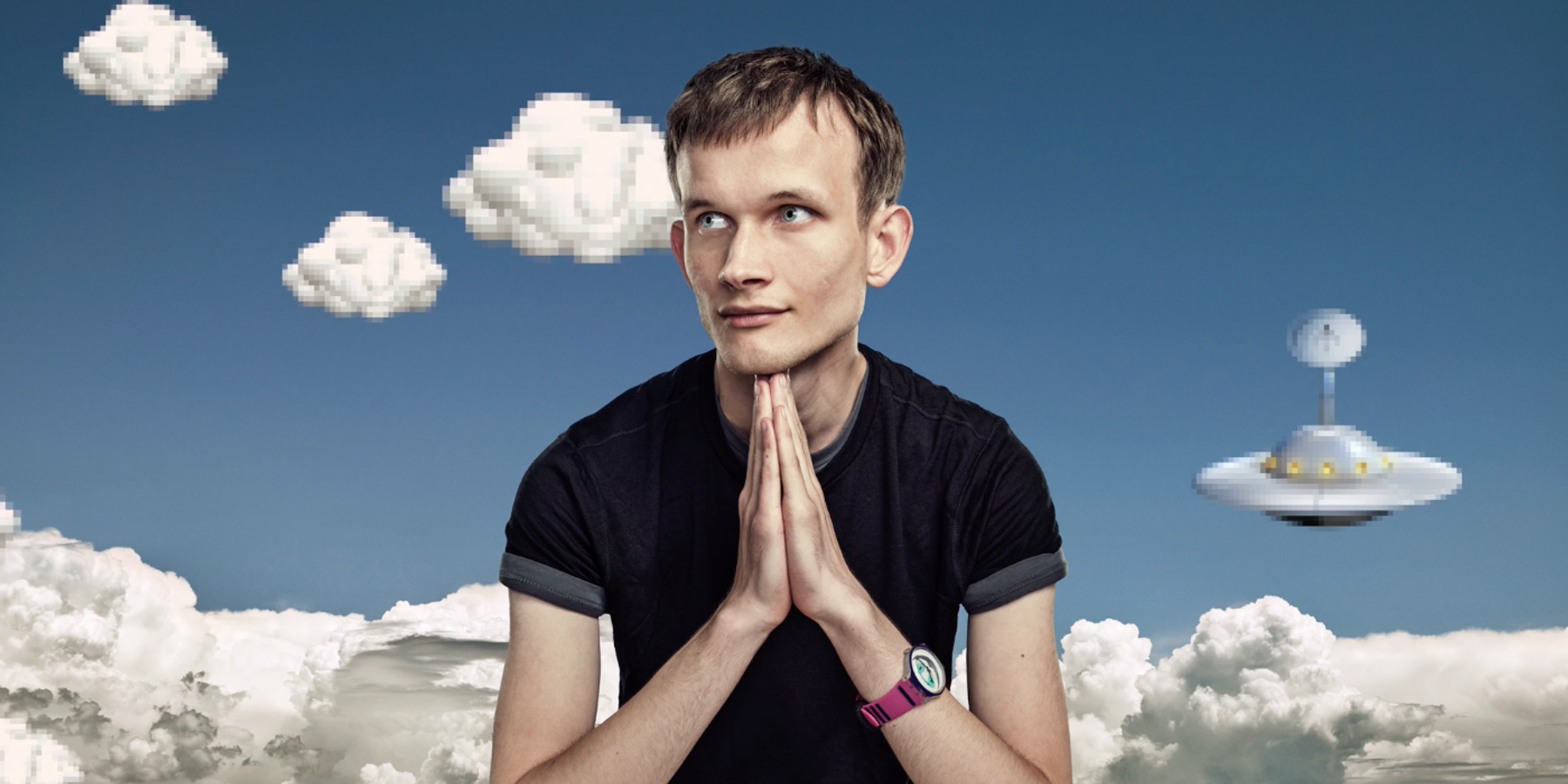 A still of Pines' animated NFT featuring Ethereum co-creator Vitalik Buterin.
