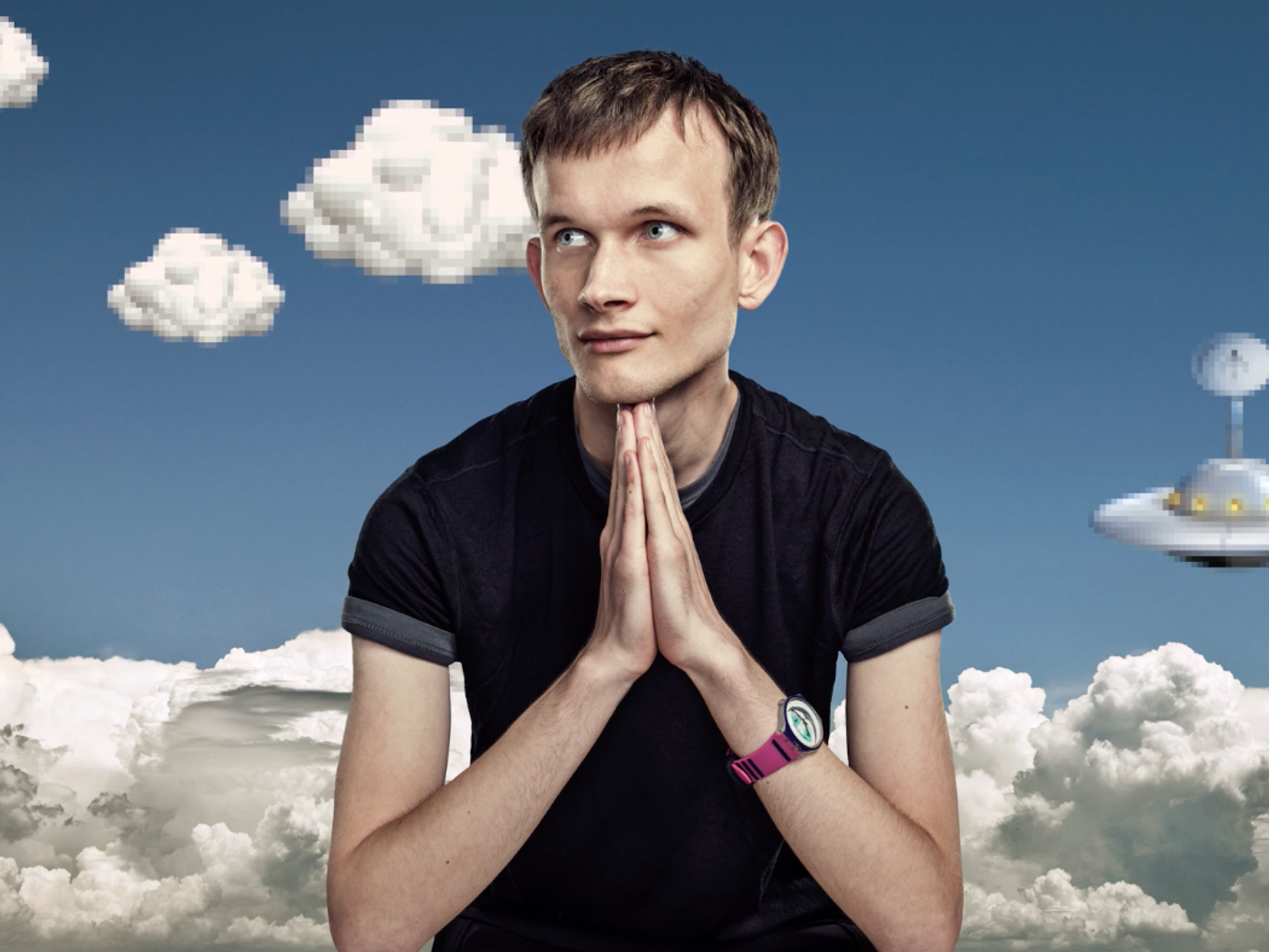 A still of Pines' animated NFT featuring Ethereum co-creator Vitalik Buterin.