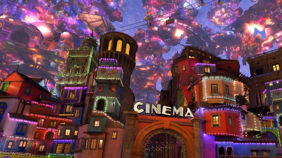 A VR recreation of the Land of the Dead from Disney\u2019s \u201cCoco.\u201d