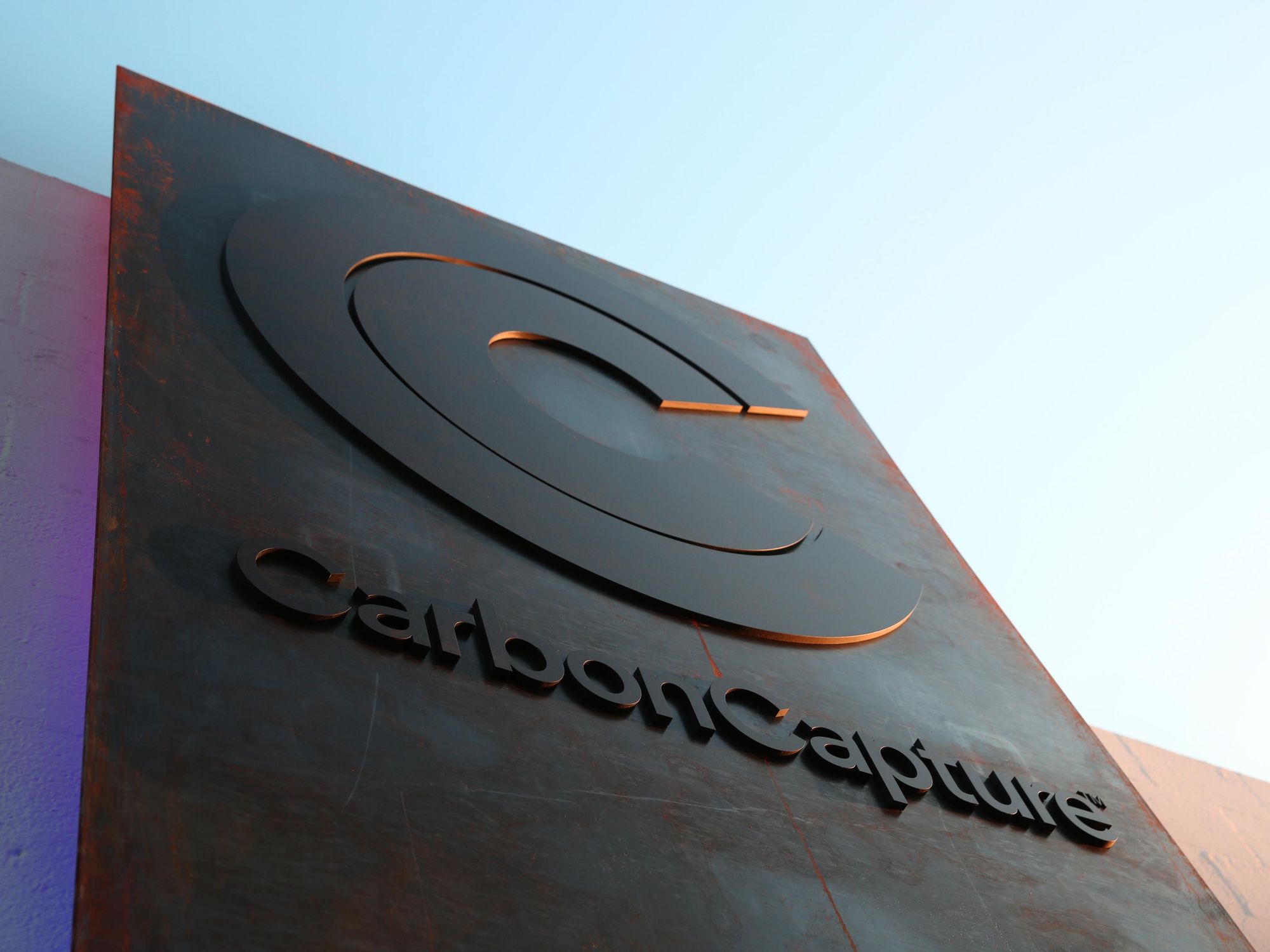 CarbonCapture logo on building entrance 