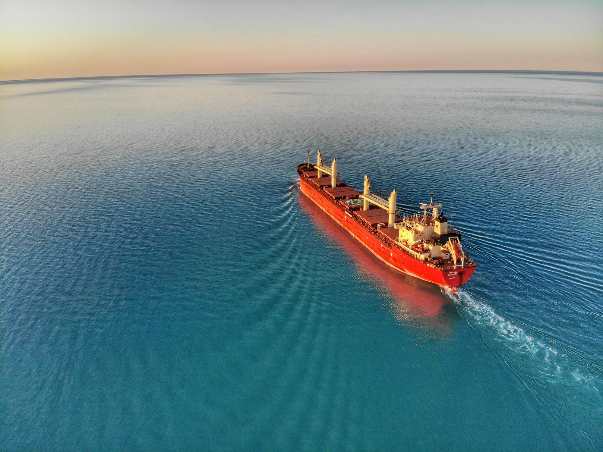 cargo ship on the ocean 