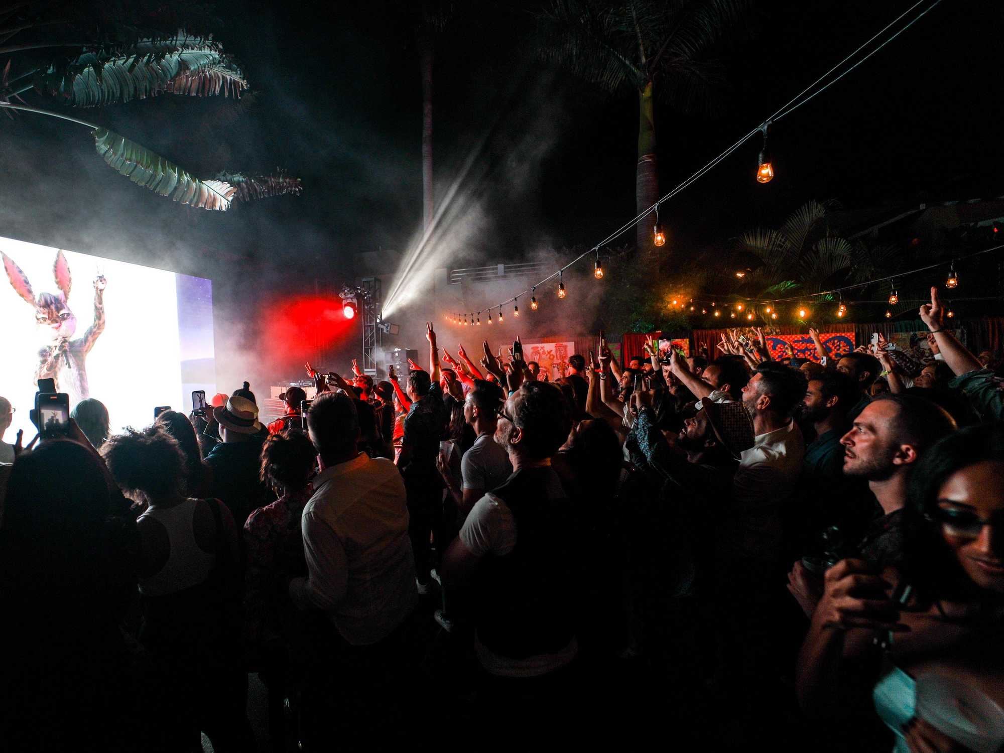 concert with lots of people