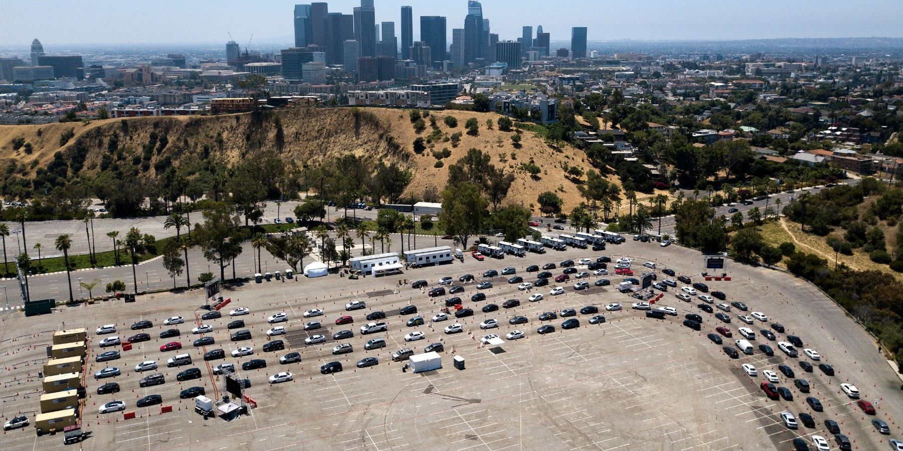 covid testing at Dodger Stadium
