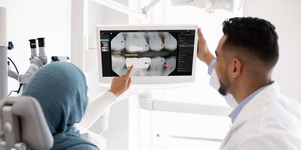 Dental startup Pearl uses its x-rays to show teeth.