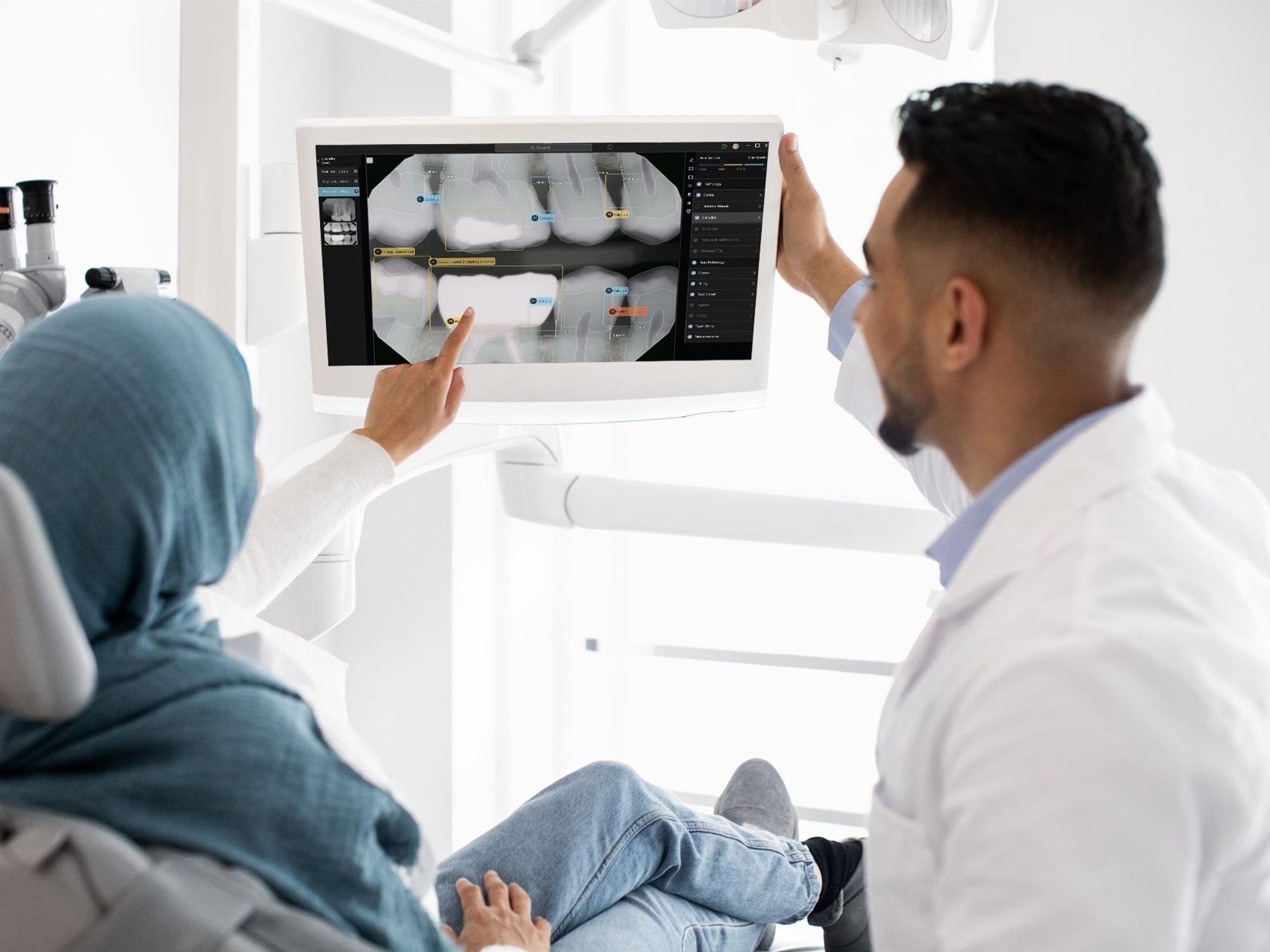 Dental startup Pearl uses its x-rays to show teeth.