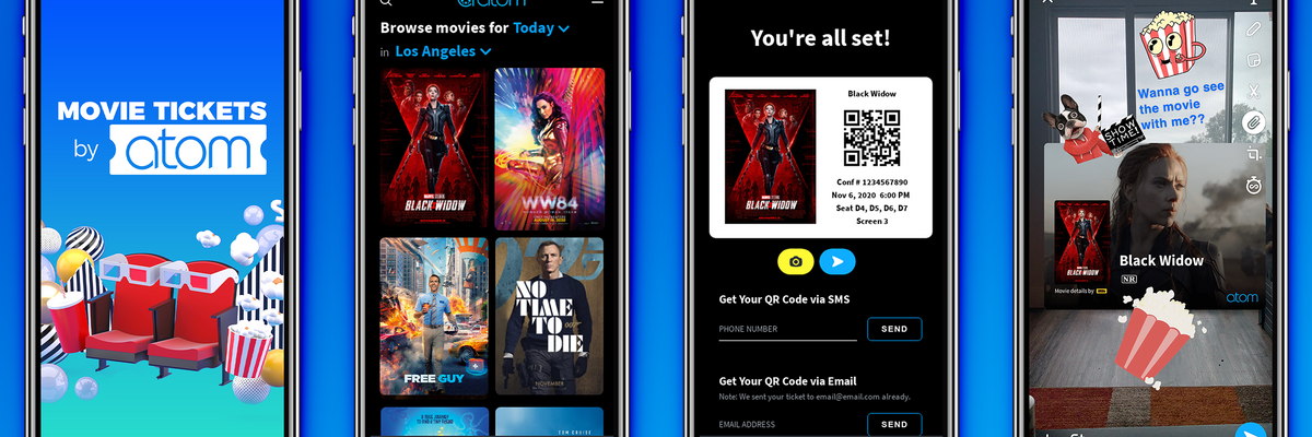 As Theaters Begin to Open, Atom Tickets Opens up Shop on Snap