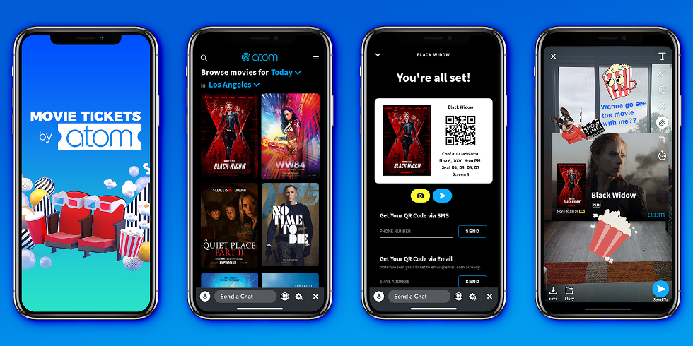 Atom Tickets Snap interface