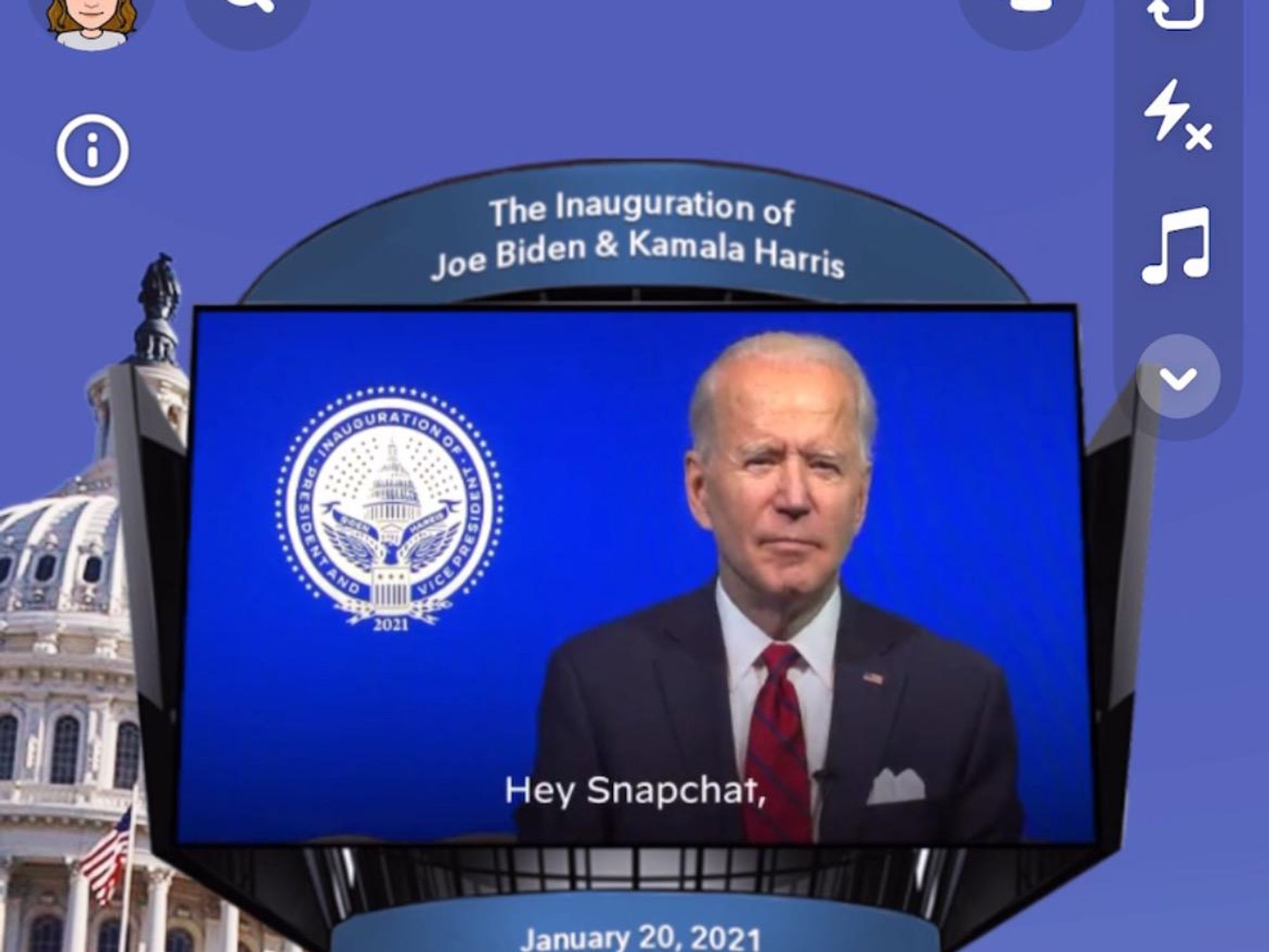Snap Releases AR Lens for Biden's Inauguration