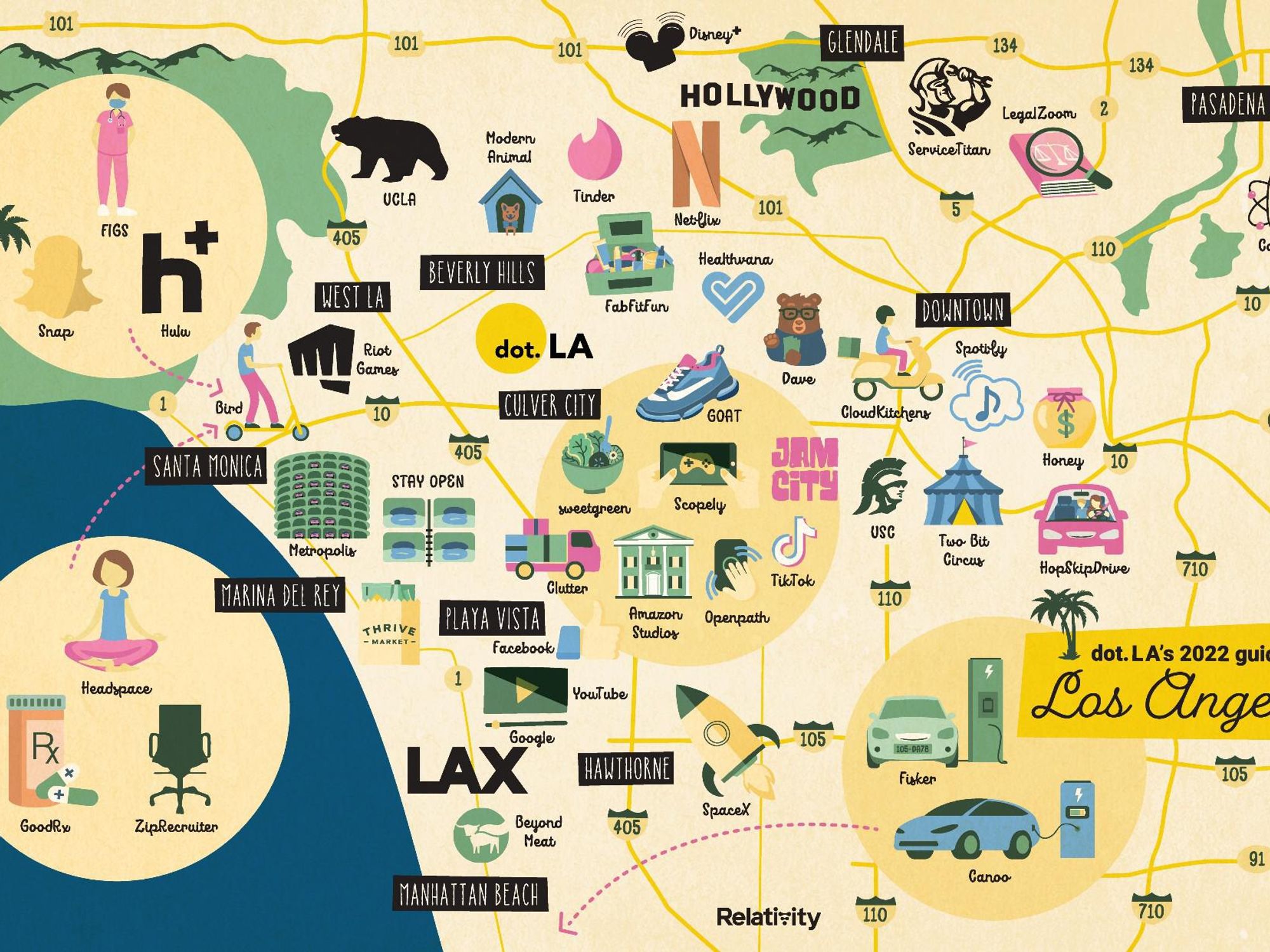 Column: Introducing Our 2022 Map of Startups in LA