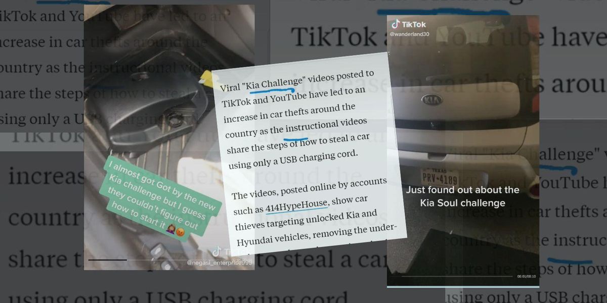 images of Kia thefts on TikTok