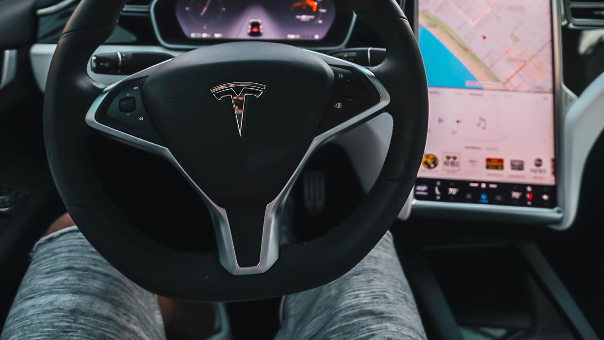 Interior view of Tesla car