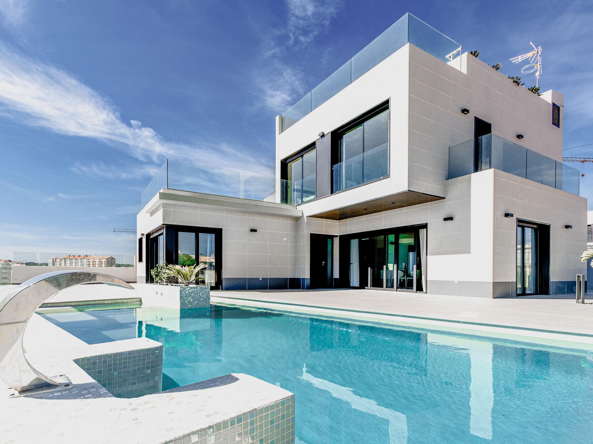 mansion at pool