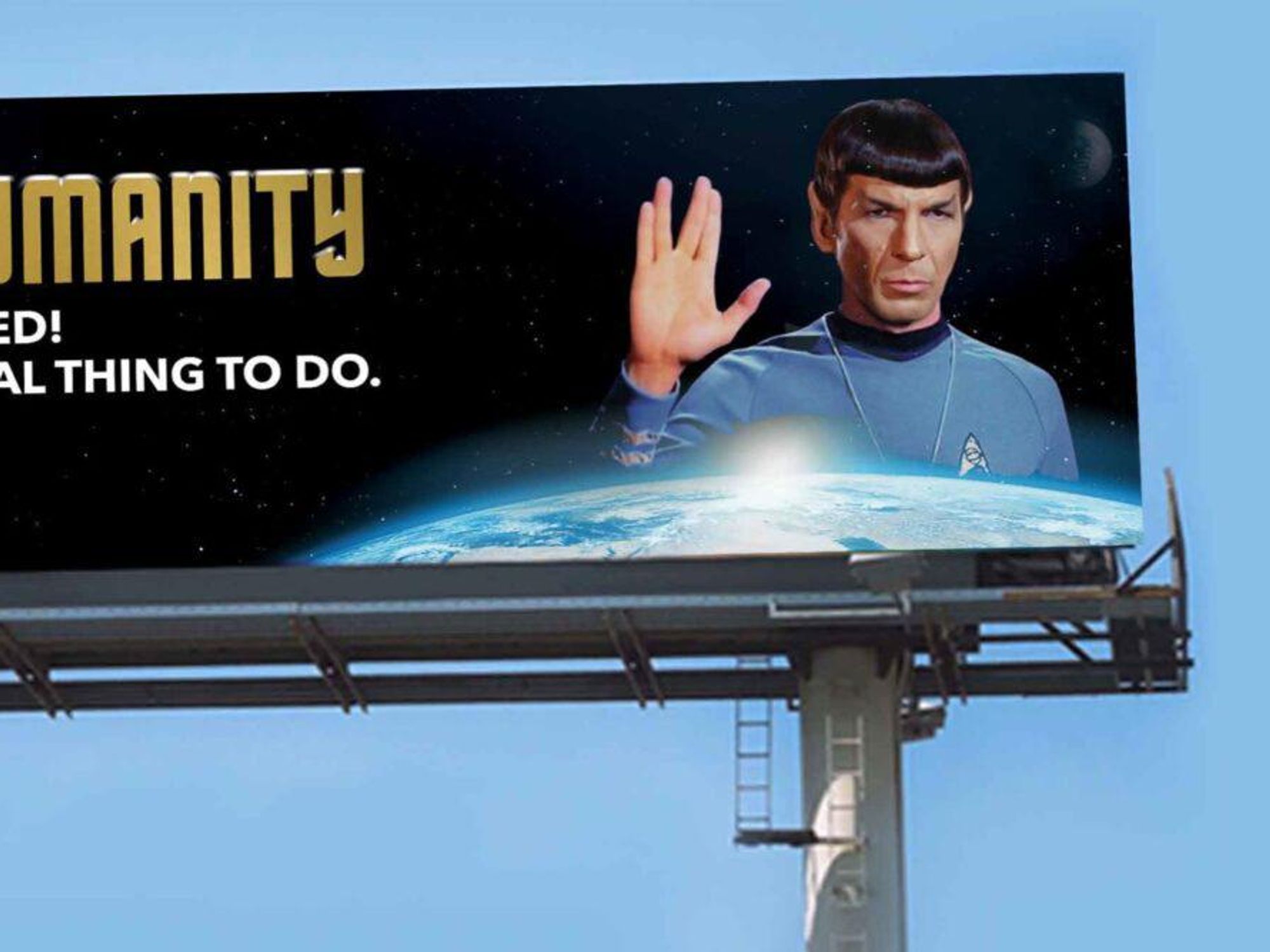 Star Trek’s Original Mr. Spock Beams Down for Vaccine-Boosting LA Billboard Campaign