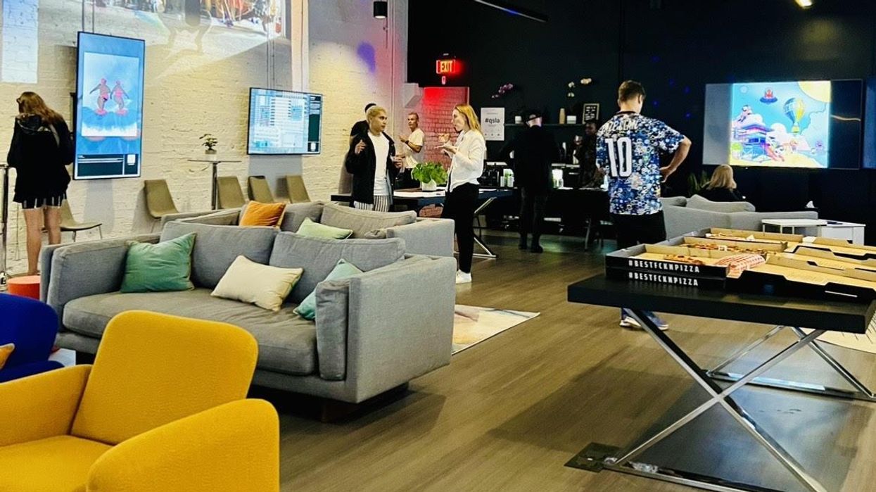 People mingling in a lounge