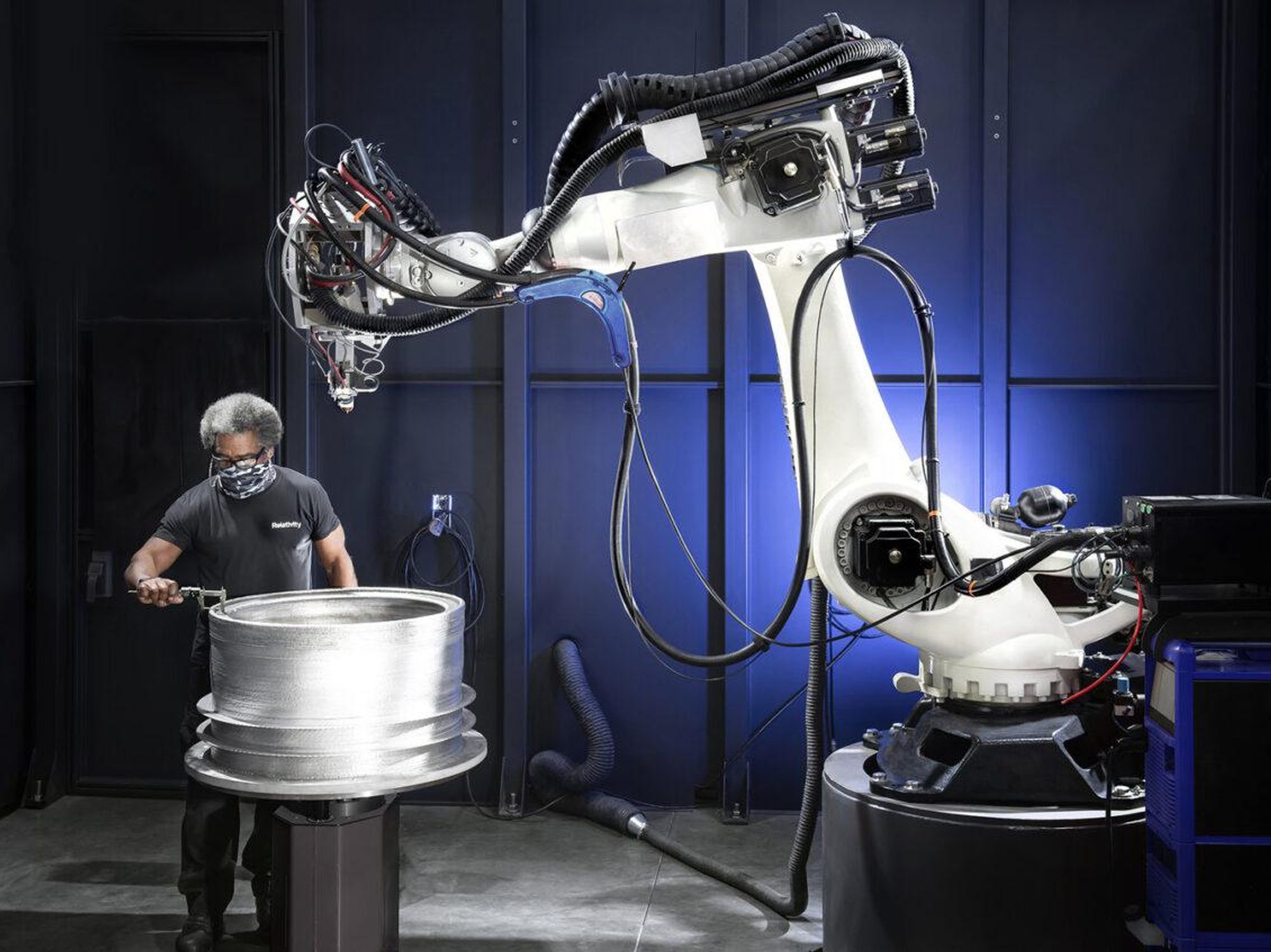 Relativity Space uses giant 3-D printers to produce components for its Terran rockets.