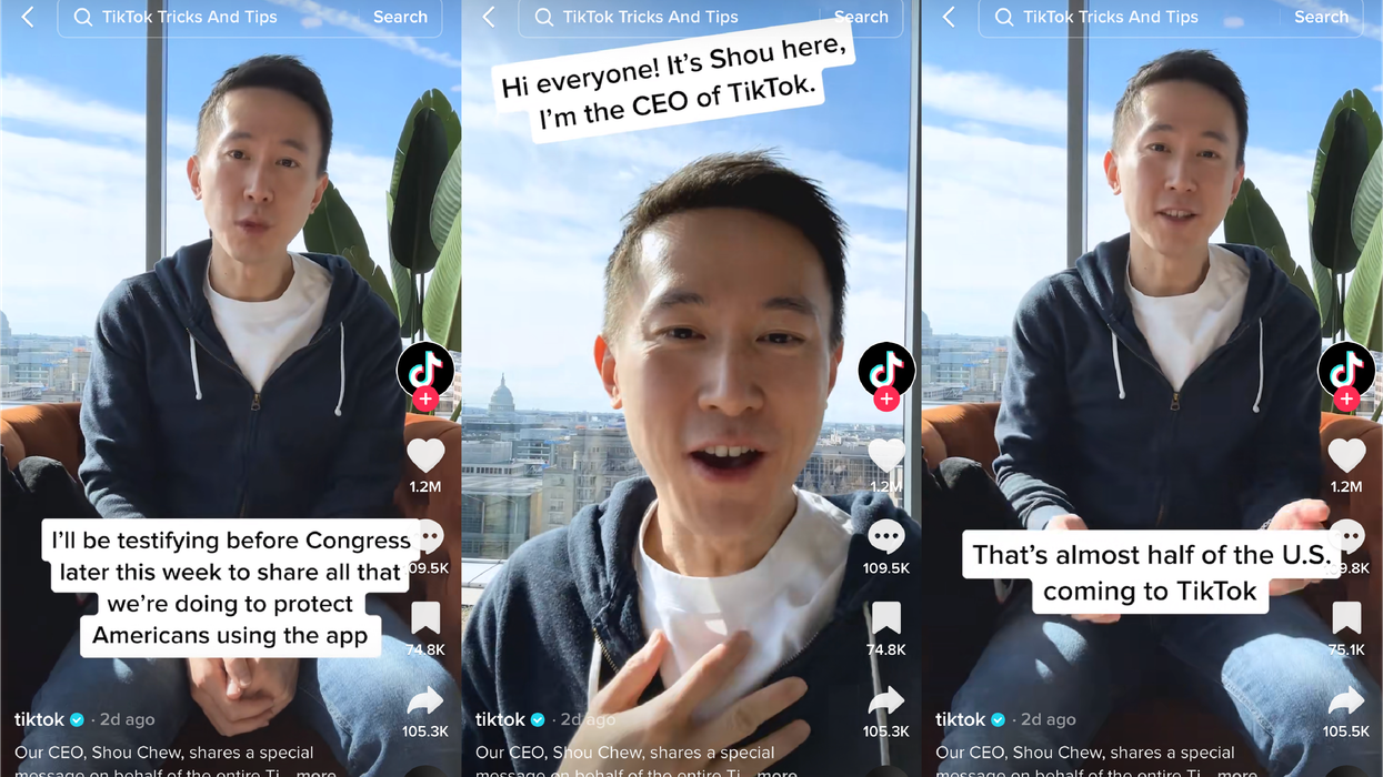 Shou Zi Chew talking about TikTok on TikTok