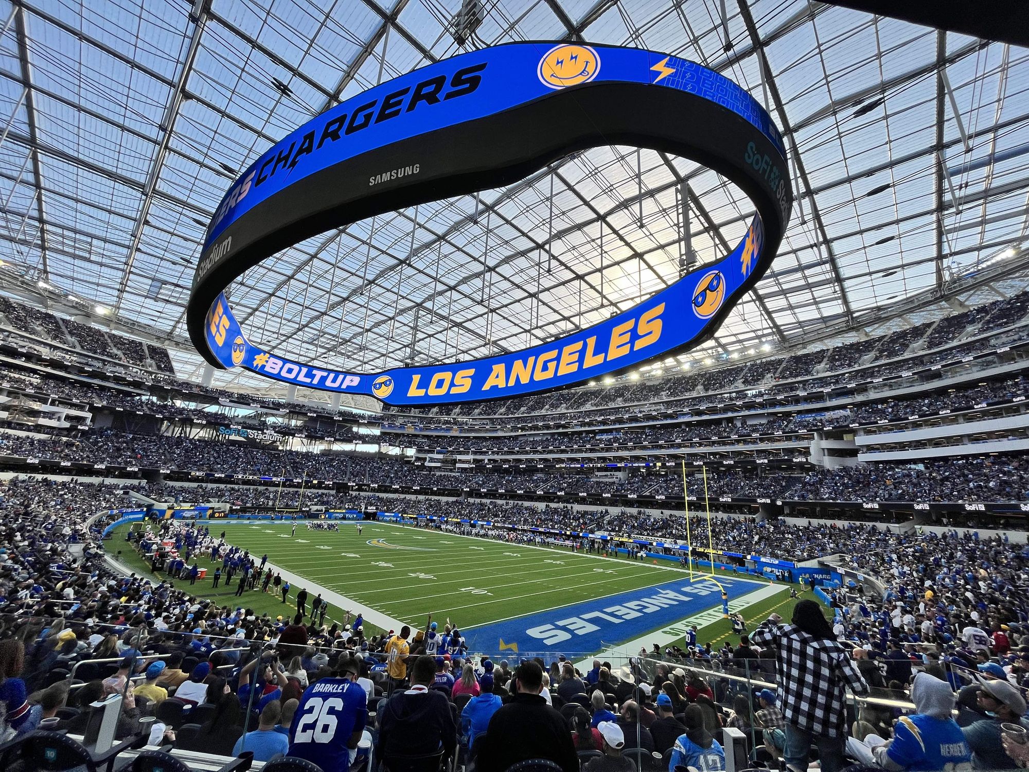 SoFi Stadium’s 70,000-square-foot circular video board is dubbed the “Infinity Screen."