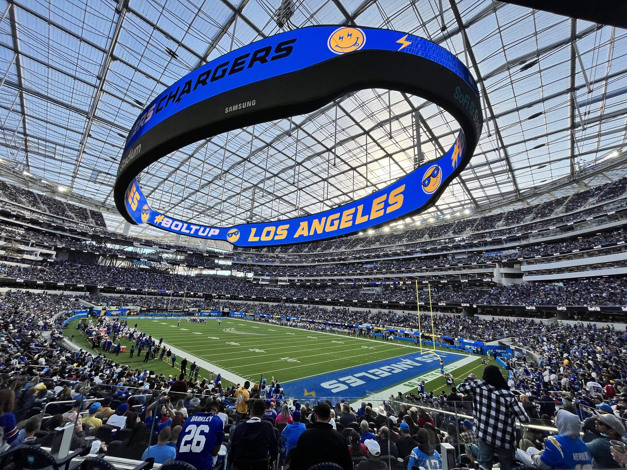 ​SoFi Stadium’s 70,000-square-foot circular video board is dubbed the “Infinity Screen."