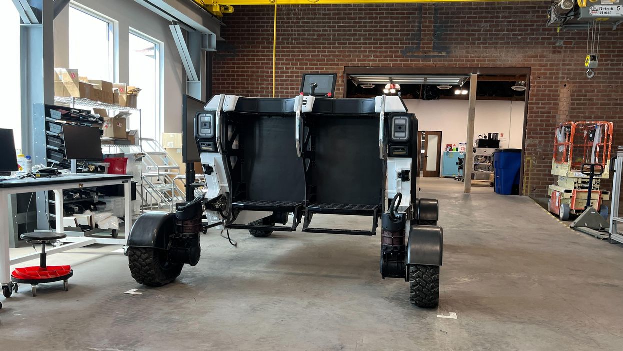 The Astrolab FLEX rover parked in the warehouse.