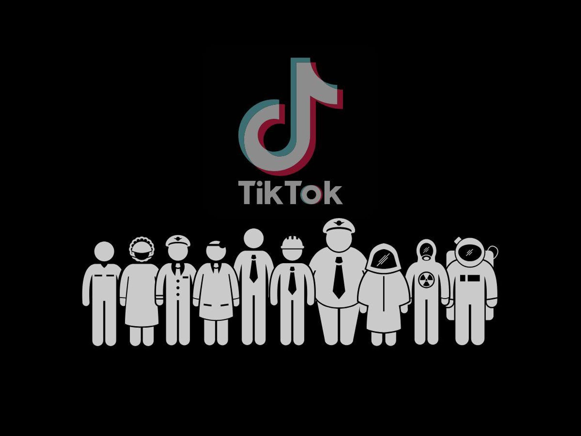 ​TikTok logo and union laborers
