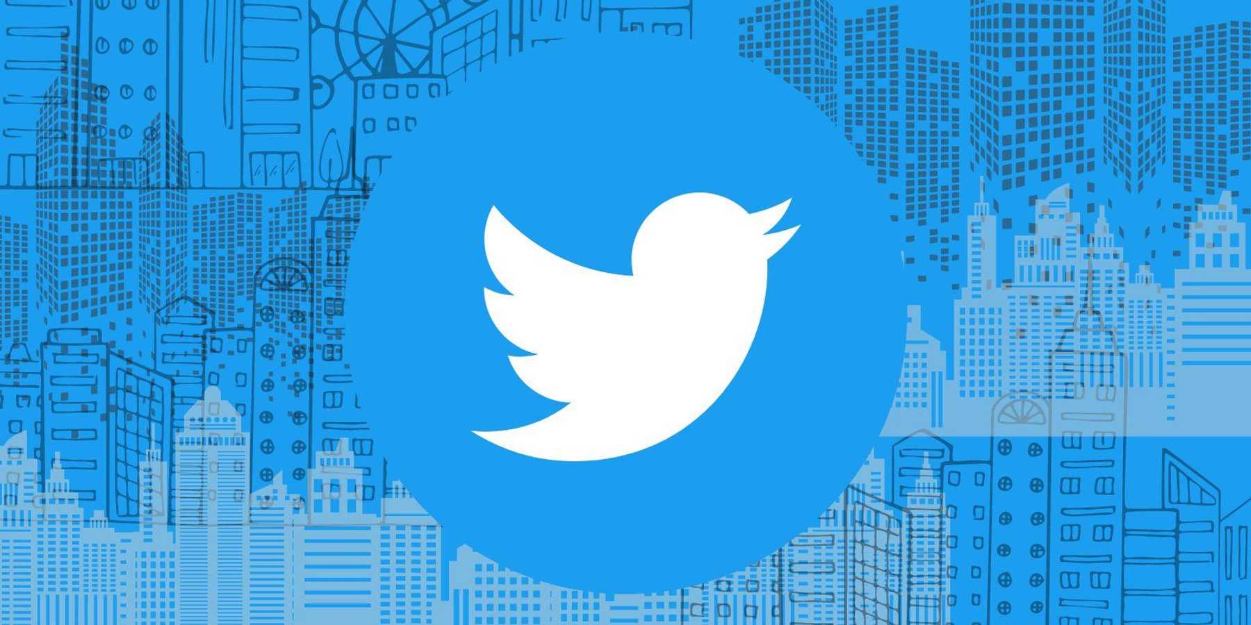 Twitter logo in busy city scape