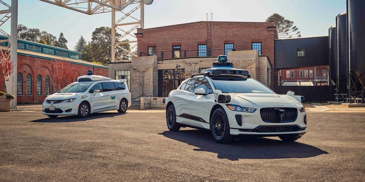 Waymo's autonomously driven Jaguar I-PACE electric SUV.